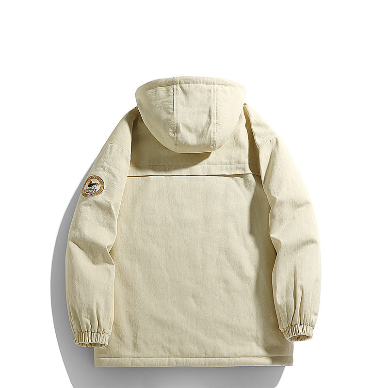 Men's padded canvas parka with Sherpa fleece lining and hood Mune Fashion