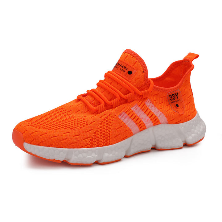Men's Breathable Knit Sneakers with Cushioned Foam Sole and Stretch Heel Tab Mune Fashion