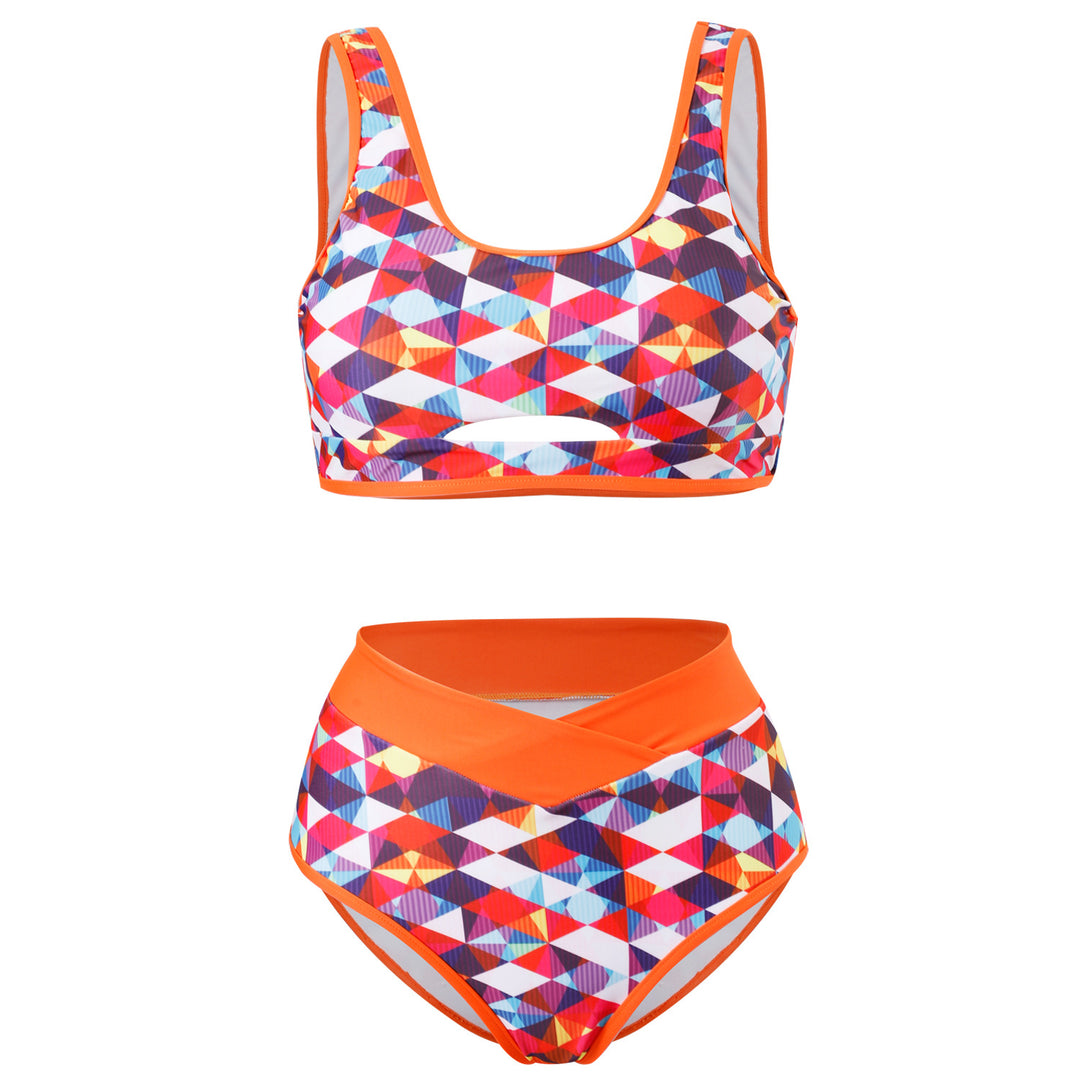 Women's Sporty Bikini Set with Geometric Pattern Mune Fashion