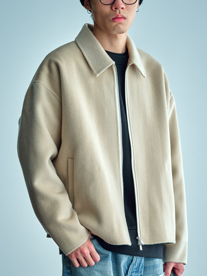 Men's wool jacket with zipper and loose fit Mune Fashion