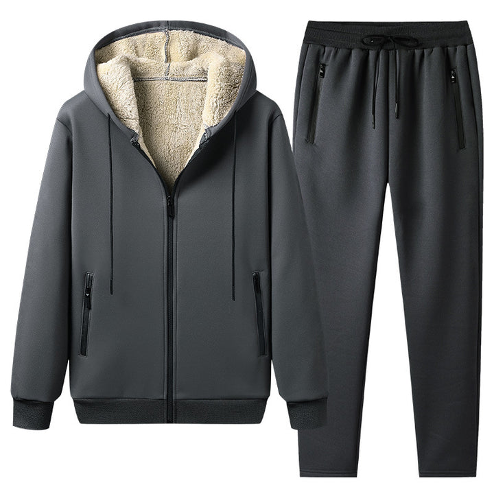 Men's Sporty Fleece Jacket and Pants Set