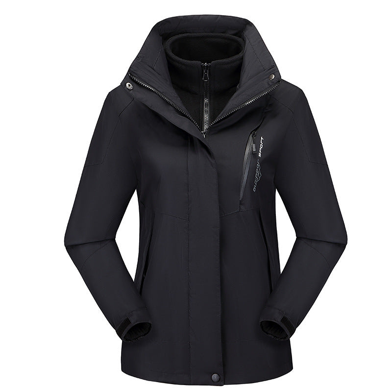 Women's versatile outdoor jacket with removable fleece inner jacket and windproof softshell outer Mune Fashion