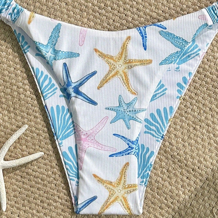 Women's Triangle Bikini with Maritime Star Pattern Mune Fashion
