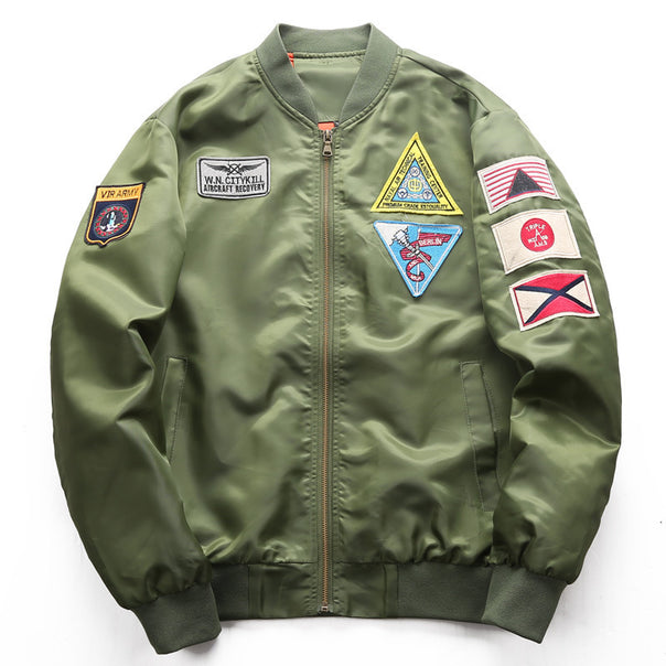 Men's bomber jacket with practical patches Mune Fashion