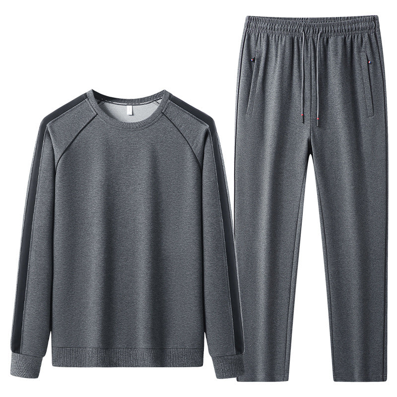 Men's leisure training suit set made of soft jersey with raglan sleeves & elastic drawstring Mune Fashion