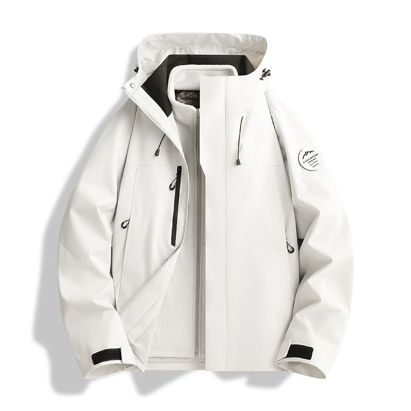 Men's Breathable, Waterproof Softshell Jacket with Fleece Lining and Hood Mune Fashion