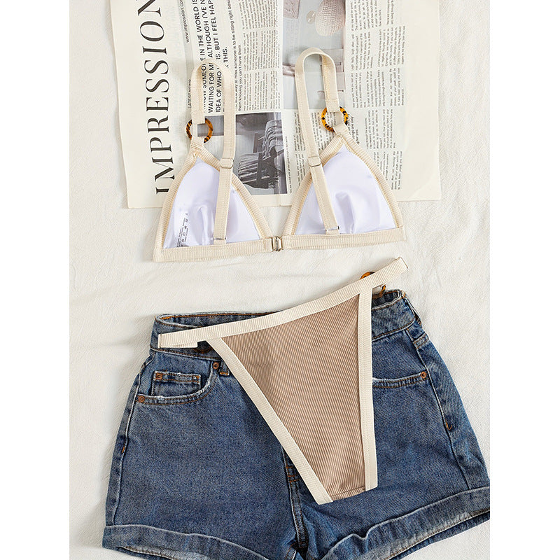 Women's triangle bikini with elegant straps and elaborate design Mune Fashion