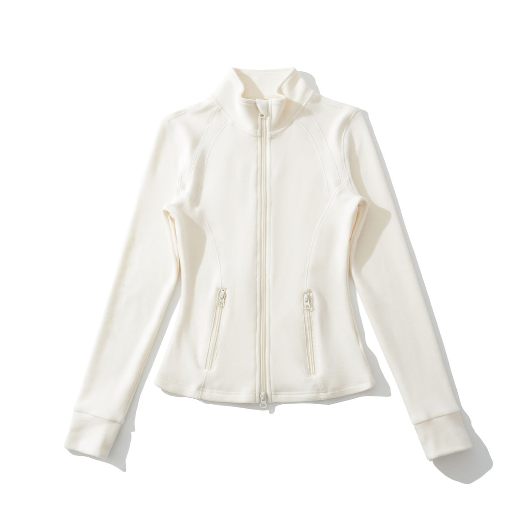 Women's Tailored Functional Fleece Jacket with Stand-up Collar and Shaping Seams Mune Fashion