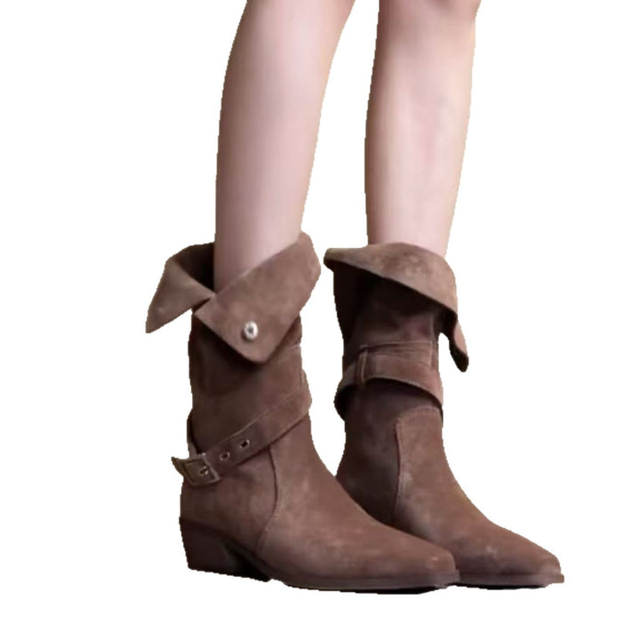 Women's Elegant Lace-Up Boots with Stylish Strap Mune Fashion