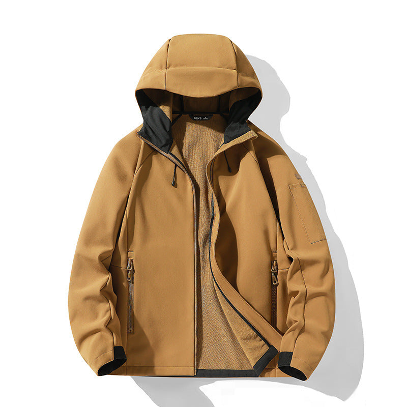 Women's softshell jacket with hood and fleece lining, windproof water-repellent Mune Fashion
