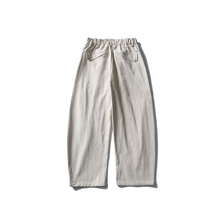 Men's Wide Utility Pants with Elastic Waistband and Distinctive Seam Panels Mune Fashion