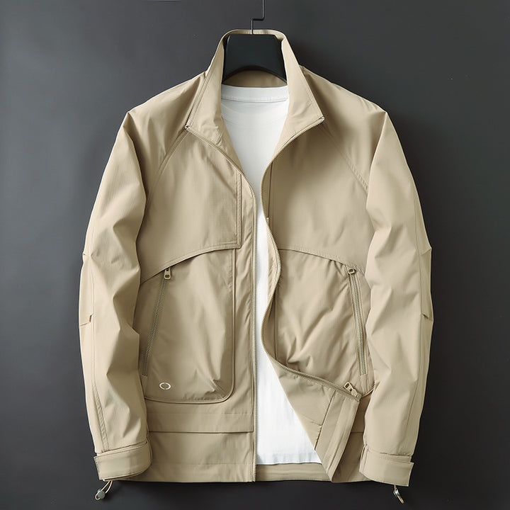 Men's Lightweight Utility Field Jacket with Adjustable Hem and Concealed Zipper Pockets Mune Fashion