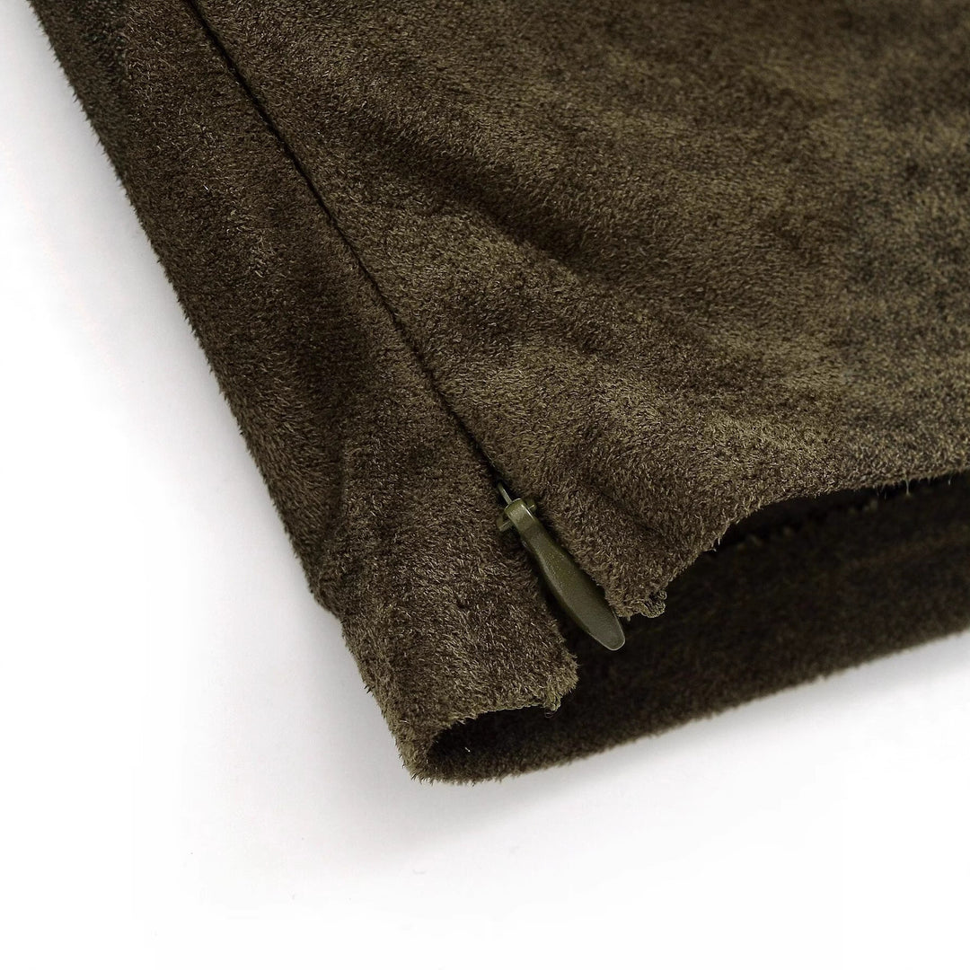 Women Oversized Long Sleeve Shirt in Velour Look with Asymmetrical Hem Mune Fashion