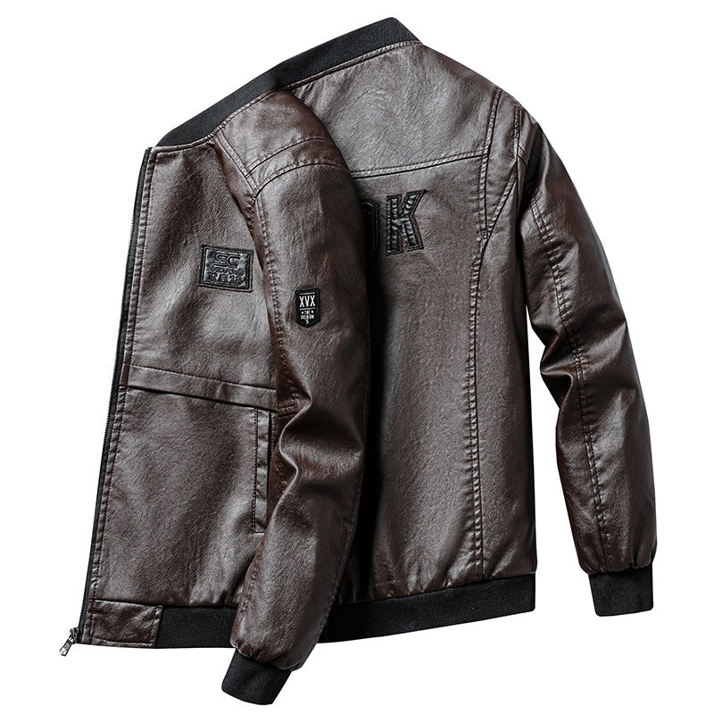 Men's Fashion Faux Leather Bomber Jacket Mune Fashion 1787738231
