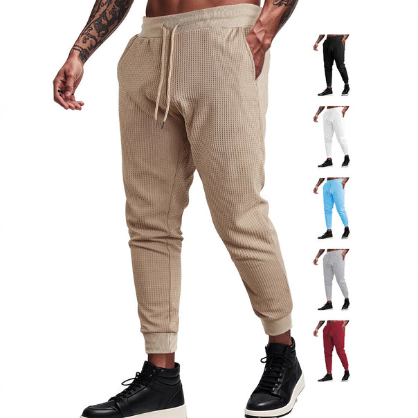 Men's fine-structured jersey lounge pants tapered cut with drawstring waistband and ribbed leg openings Mune Fashion