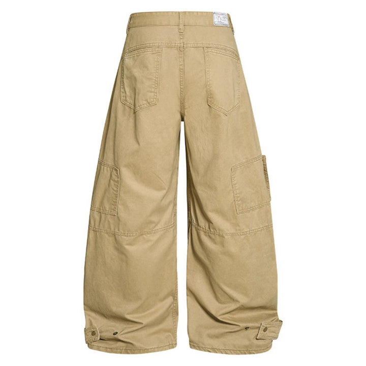 Women wide cargo culotte pants with high waist, balloon leg and patch flap pockets Mune Fashion