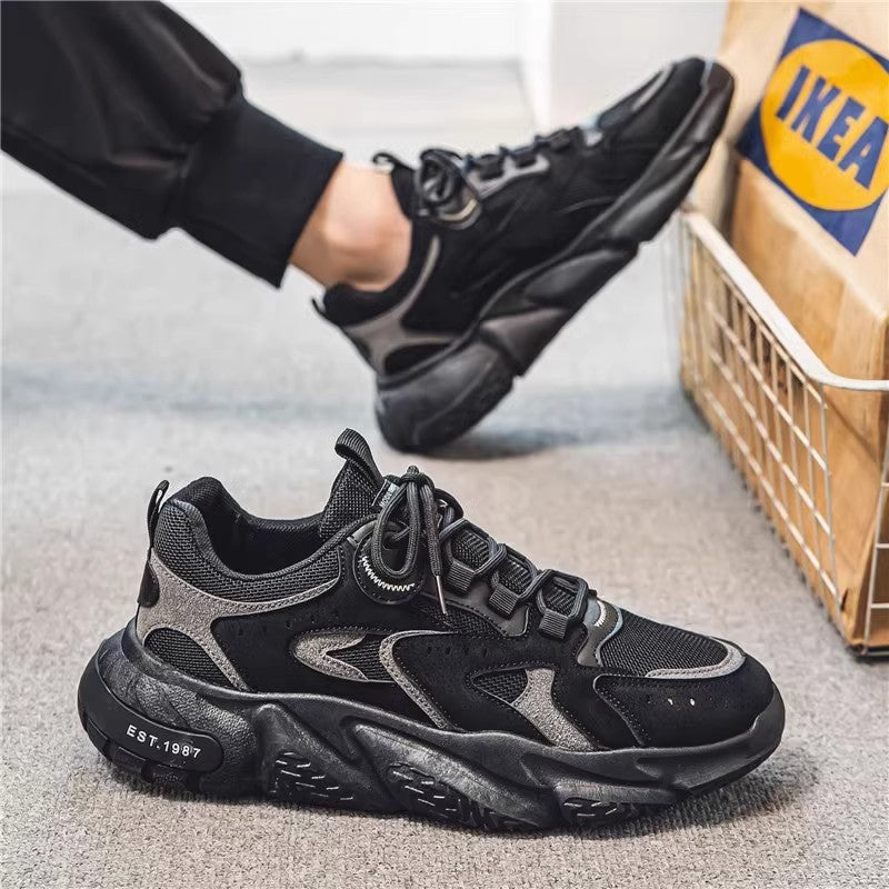 Men's stylish chunky sneakers with suede look and breathable mesh upper Mune Fashion
