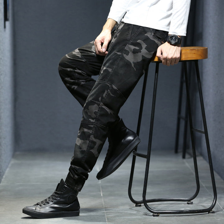 Herren Camouflage-Utility-Joggerhose mit verstärkten Kniepaneelen, verdeckten Reißverschlusstaschen und elastischem Knöchelabschluss Mune Fashion