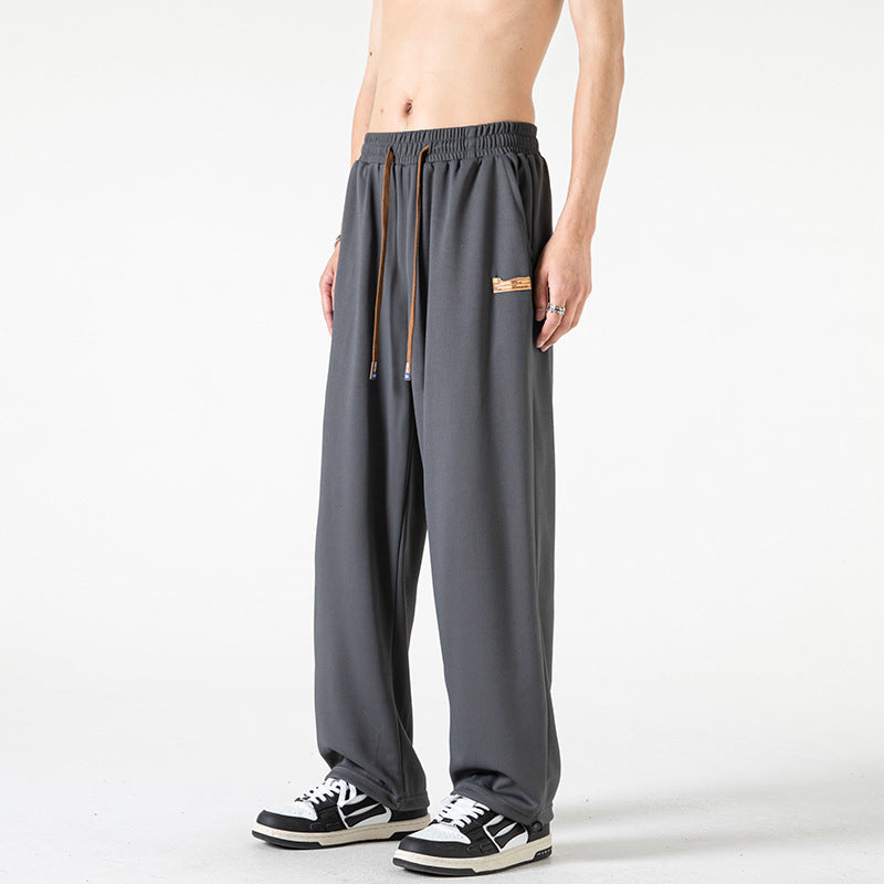 Men's Lounge Jogging Pants in Oversized Street Style with Extra Wide Leg and Drawstring Mune Fashion