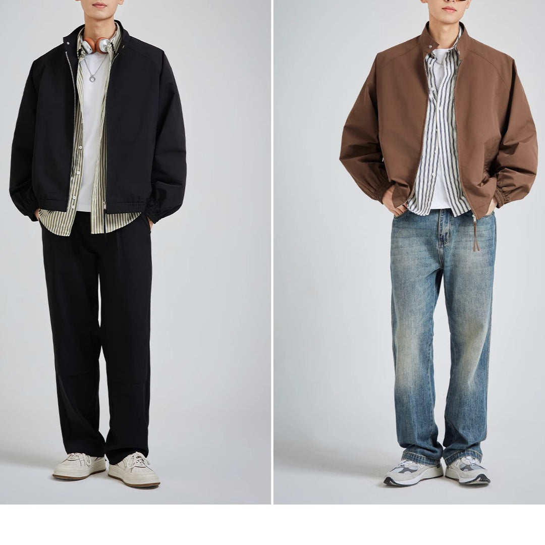 Men's lightweight oversized bomber jacket with stand-up collar and elastic cuffs Mune Fashion