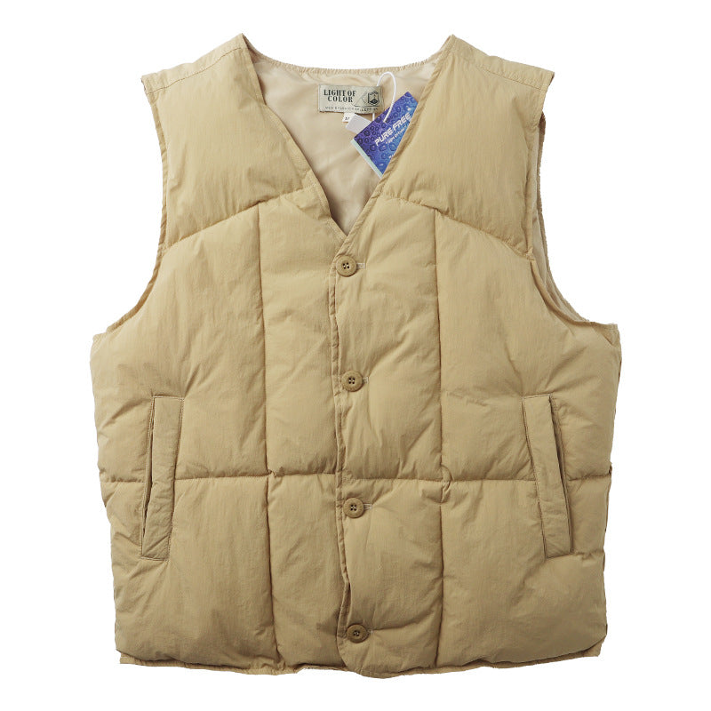 Men's Lightweight Quilted Vest with High Collar Mune Fashion