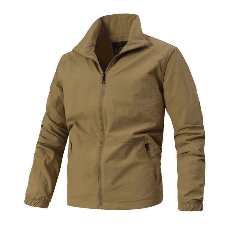 Men's Lightweight Softshell Jacket with Stand-Up Collar, Windproof Membrane and Zippered Pockets Mune Fashion