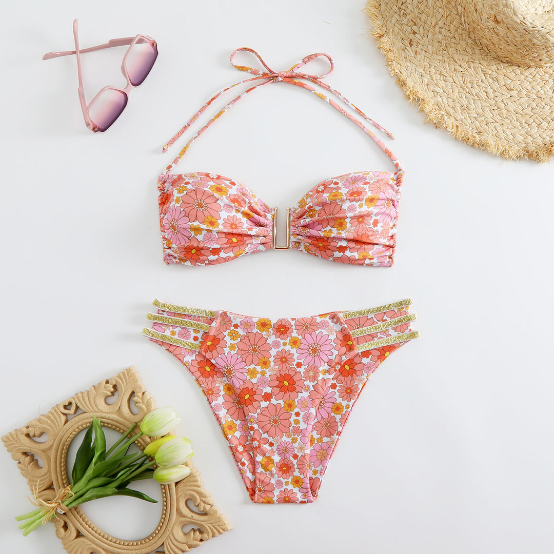Women Bikini Set with fashionable ruffles and adjustable straps Mune Fashion