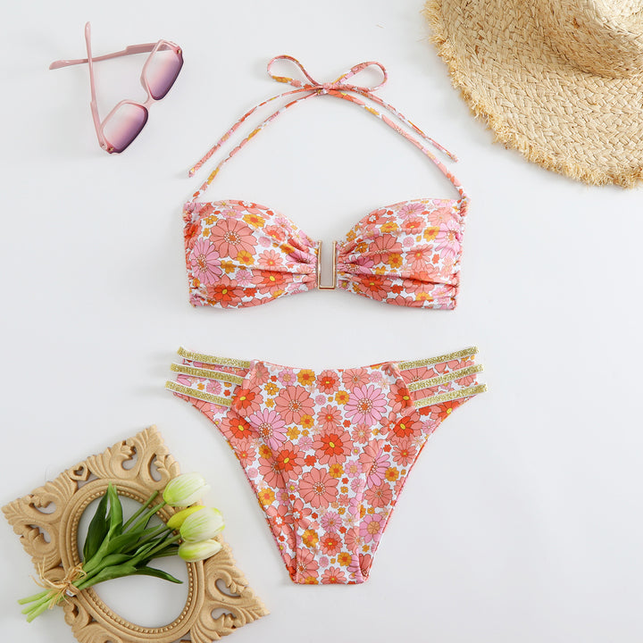 Women Bikini Set with fashionable ruffles and adjustable straps Mune Fashion