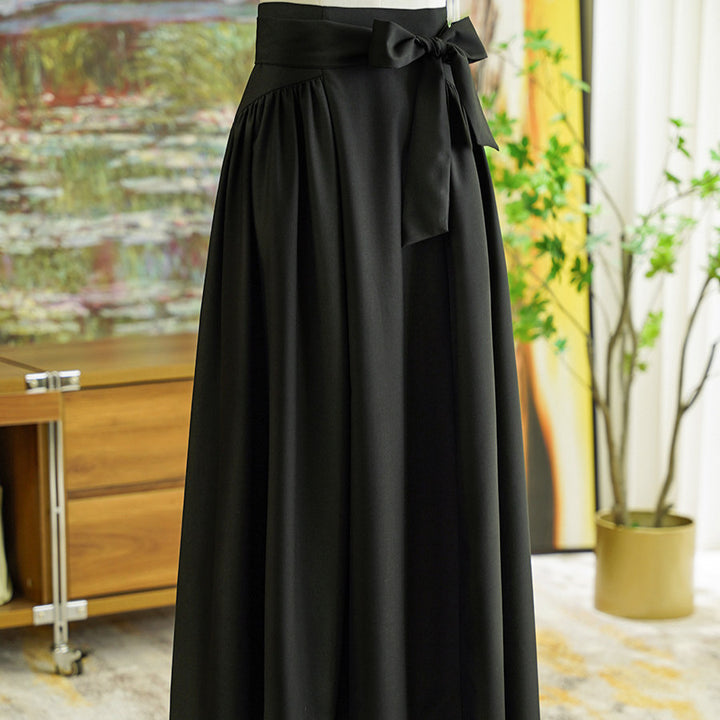 Women's Elegant Maxi Skirt with Waist Belt Mune Fashion