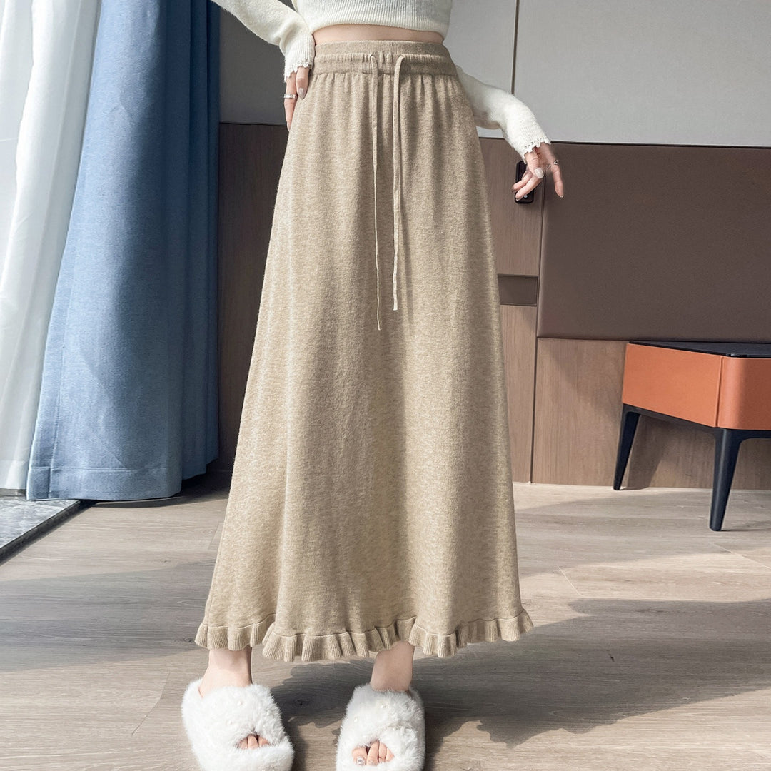 Women's Elegant and Flowing Maxi Skirt with Ruffle Hem Mune Fashion