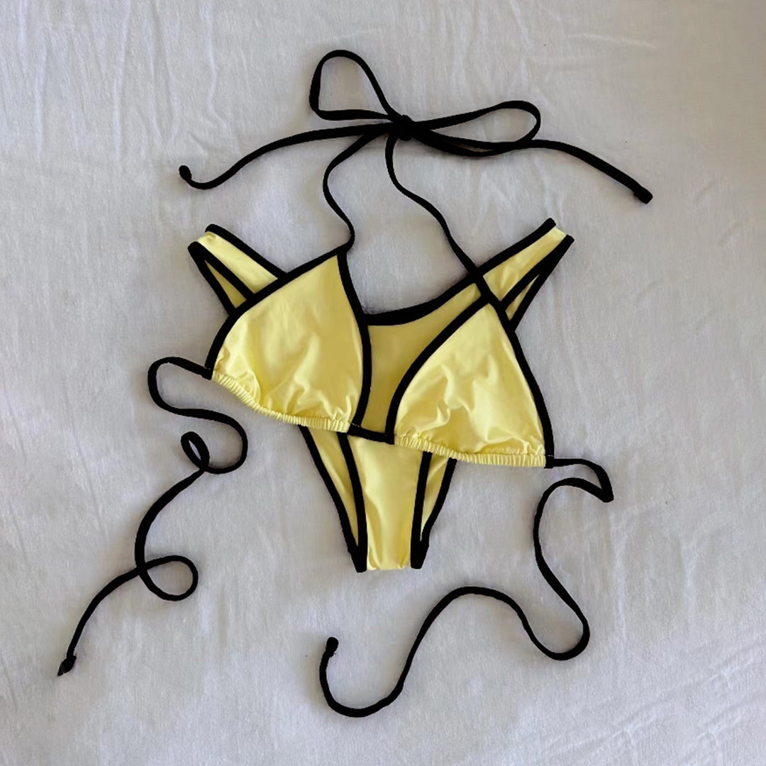 Women's Triangle Bikini with Exciting Stripe Design Mune Fashion