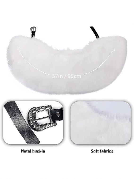 Women's Short Shoulder Cape made of high-quality faux fur with decorative buckle Mune Fashion
