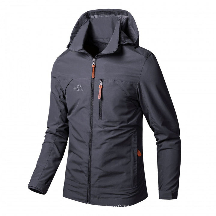 Men's lightweight water-repellent softshell jacket with hood and safety zipper Mune Fashion