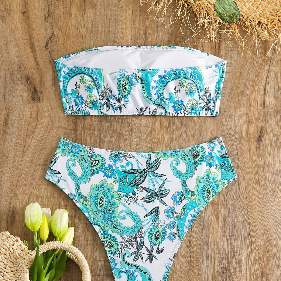 Women's Bandeau Bikini Set with Elegant Shell Details Mune Fashion
