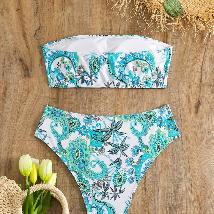 Women's Bandeau Bikini Set with Elegant Shell Details Mune Fashion