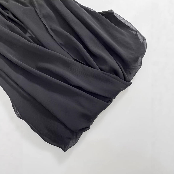 Women Sleeveless Chiffon Blouse with Bow Collar and Elastic Hem Mune Fashion