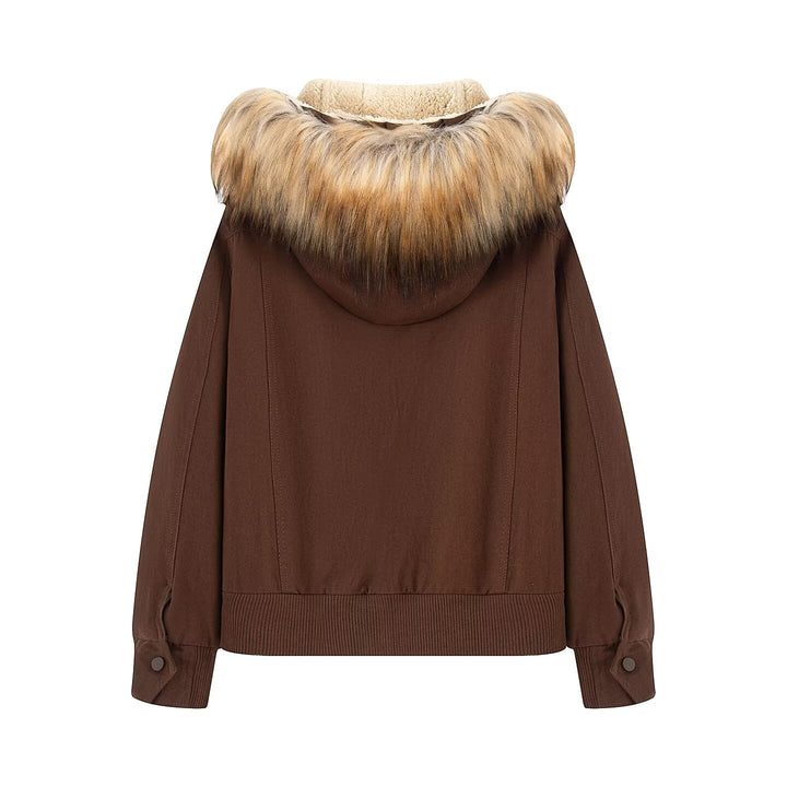 Women's Thermal Parka with Teddy Lining and Removable Fur Hood Mune Fashion