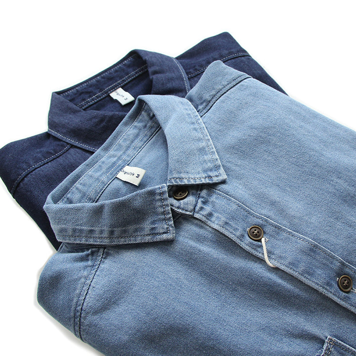 Men's Denim Worker Jacket with Chest Pockets and Relaxed Fit Mune Fashion