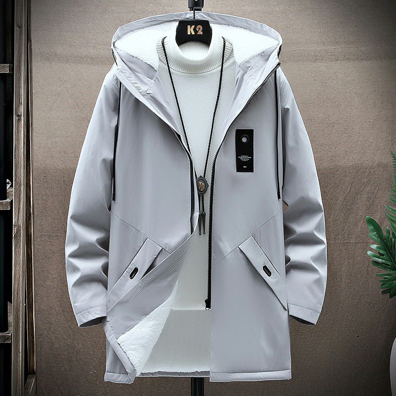 Men's padded parka with teddy lining, hood and concealed two-way zipper Mune Fashion