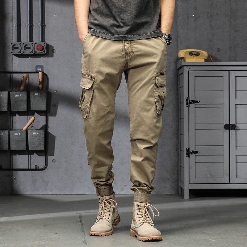 Herren Cargo-Joggerhose mit Tunnelzug, Multifachtaschen und geripptem Knöchelabschluss Mune Fashion