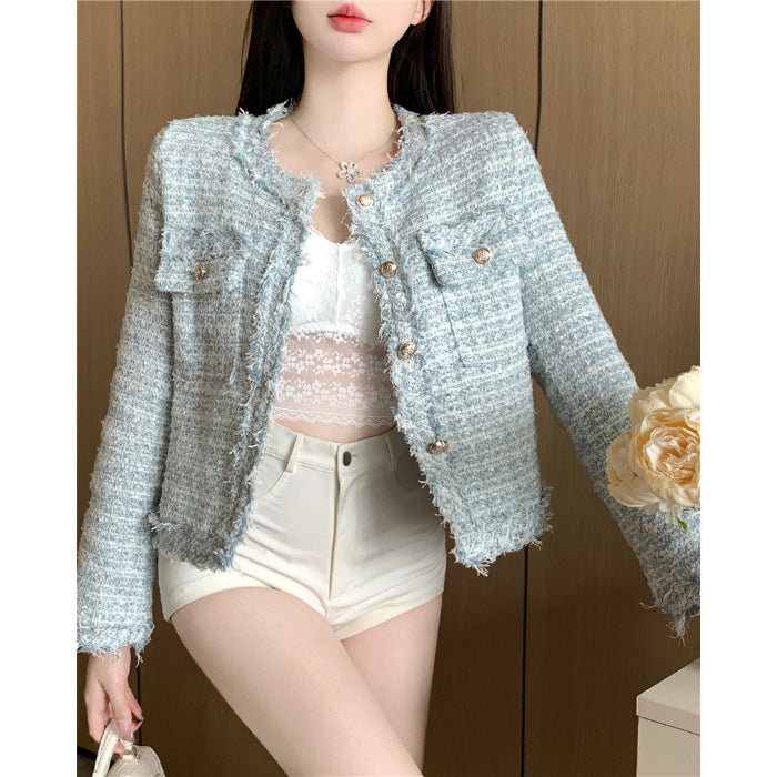 Mune | Jacket with Raw Edge, Temperament and High-Quality Metal Buttons