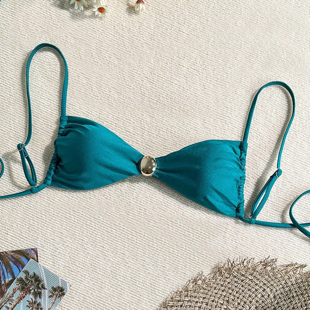 Women's Triangle Bikini with Elegant Jewelry Detail Mune Fashion
