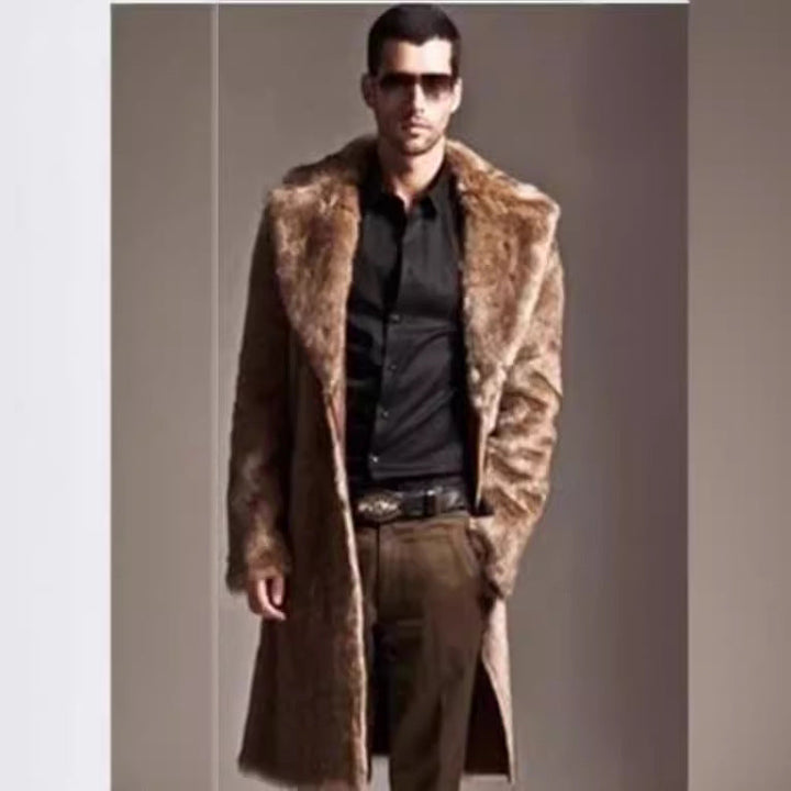 Men's Elegant Faux Fur Coat Mune