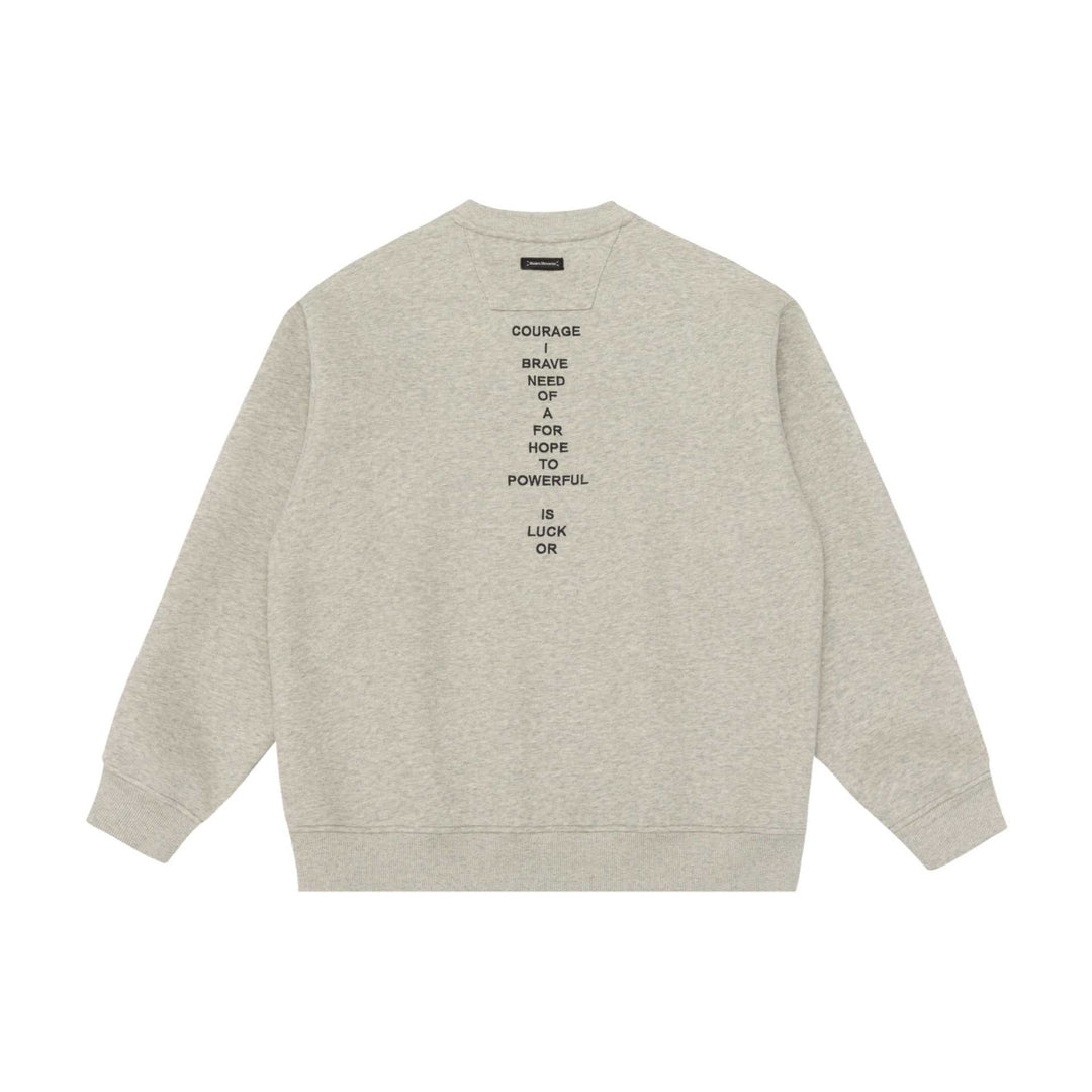 Unisex Oversize Round Neck Sweatshirt with Mini Statement Embroidery Mune Fashion