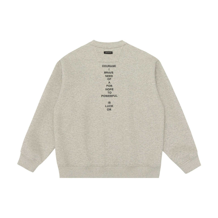 Unisex Oversize Round Neck Sweatshirt with Mini Statement Embroidery Mune Fashion