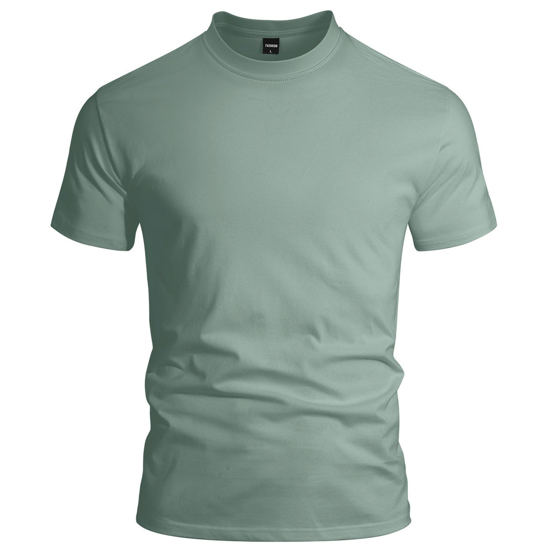 Men's close-fitting round neck basic shirt made of single jersey with reinforced neckband Mune Fashion