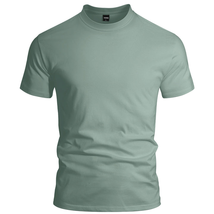 Men's close-fitting round neck basic shirt made of single jersey with reinforced neckband Mune Fashion
