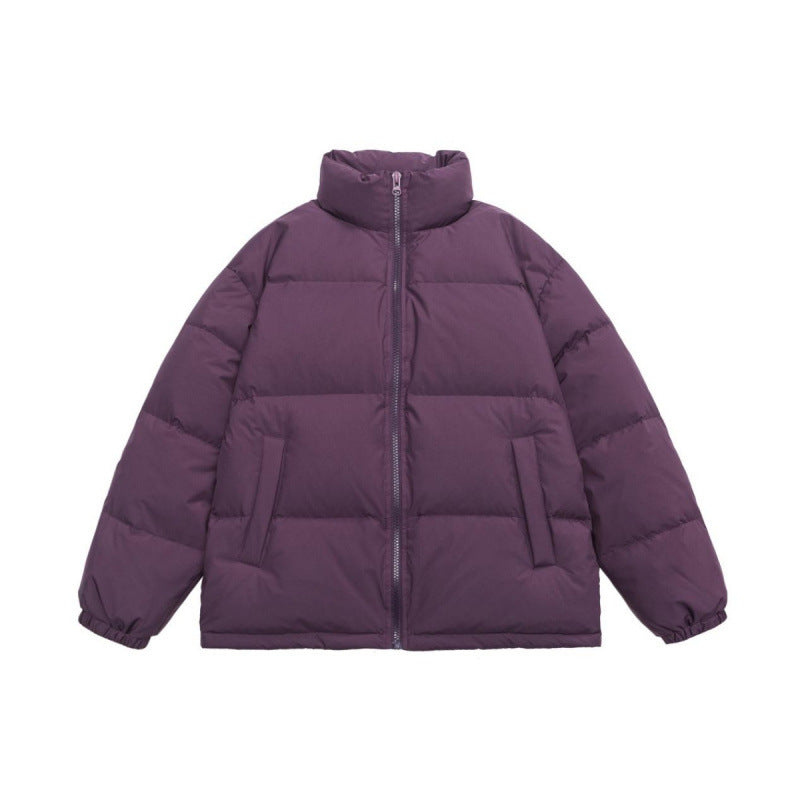 Unisex Oversize Quilted Winter Jacket with Stand Collar, Full Zip and Elastic Cuffs Mune Fashion