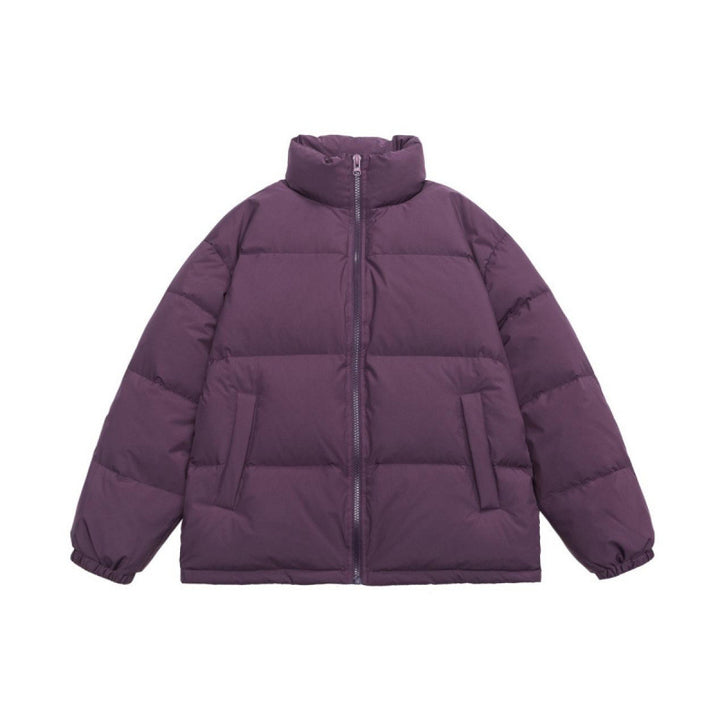 Unisex Oversize Quilted Winter Jacket with Stand Collar, Full Zip and Elastic Cuffs Mune Fashion