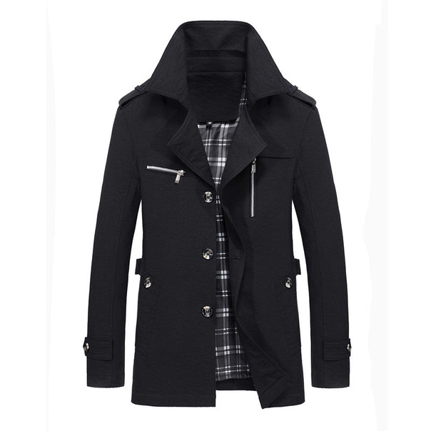 Men's short coat in urban pilot style with checked inner lining Mune Fashion